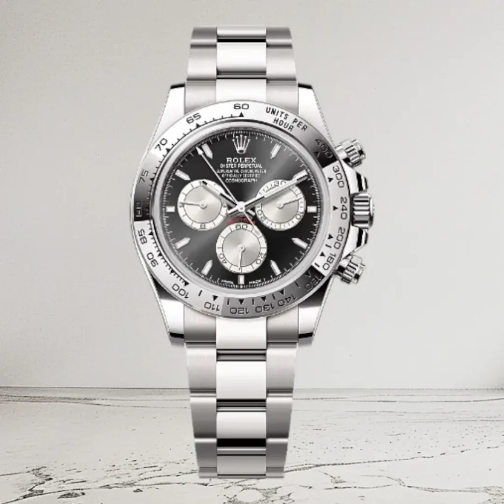 copy rolex daytona white gold diamond bezel black oysterflex band m126539tbr-0002 super clone